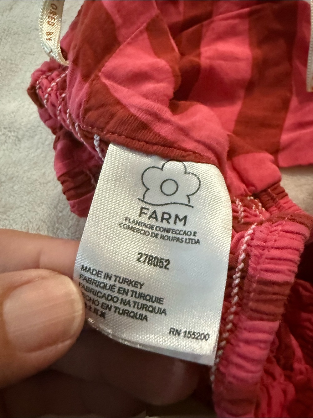 Farm Rio Mixed-Stripe Halter Top V Neck Tie Front Crop Anthropologie Size L E01 - Picture 4 of 5
